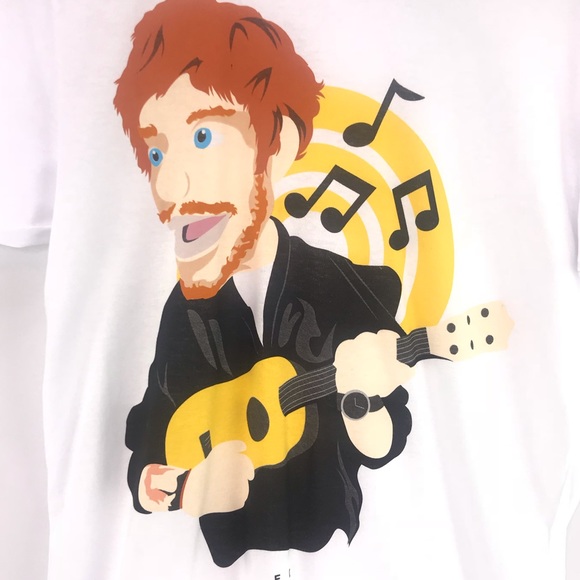 Ed Sheeran Tops - Ed Sheeran Cartoon Short Sleeve Graphic Tee Small